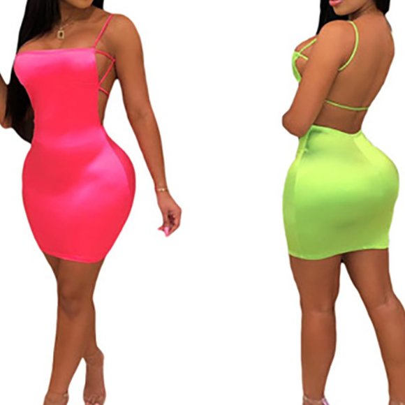 Women's O Neck Sexy Body-con Party Dress - Picture 2 of 3